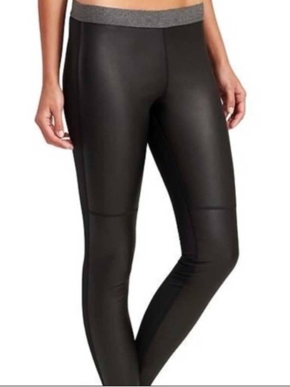 Athleta Derek Lam downtown leather Leggings with Gray Waistband